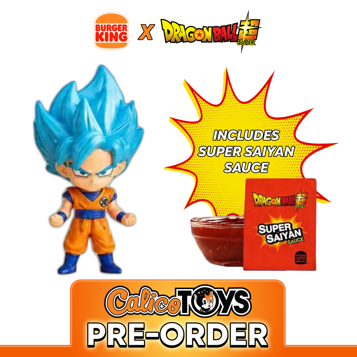 PRE ORDER Burger King x Dragon Ball Super - Super Saiyan Blue Goku (with Super Saiyan Sauce)
