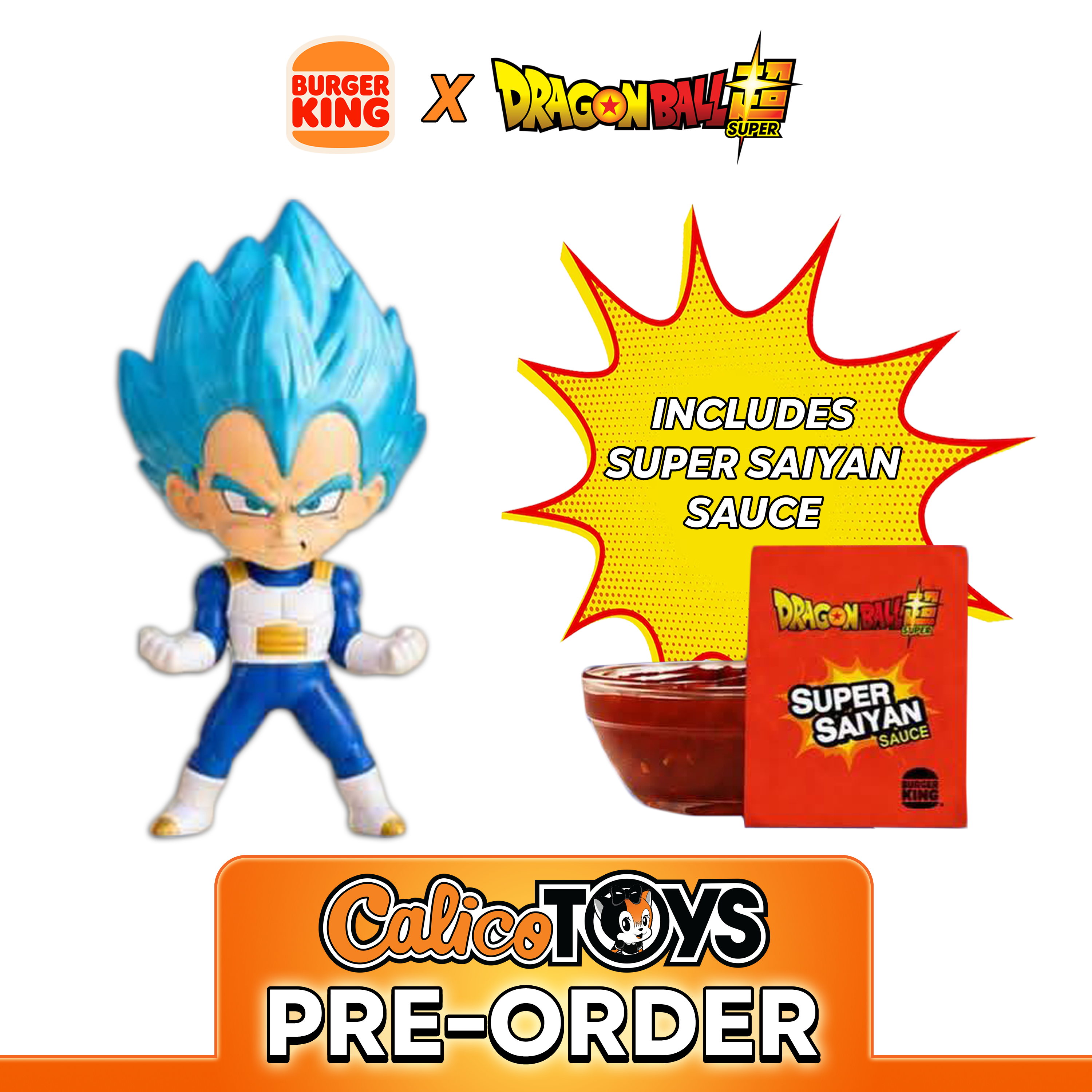 PRE ORDER Burger King x Dragon Ball Super - Super Saiyan Blue Vegeta (with Super Saiyan Sauce)