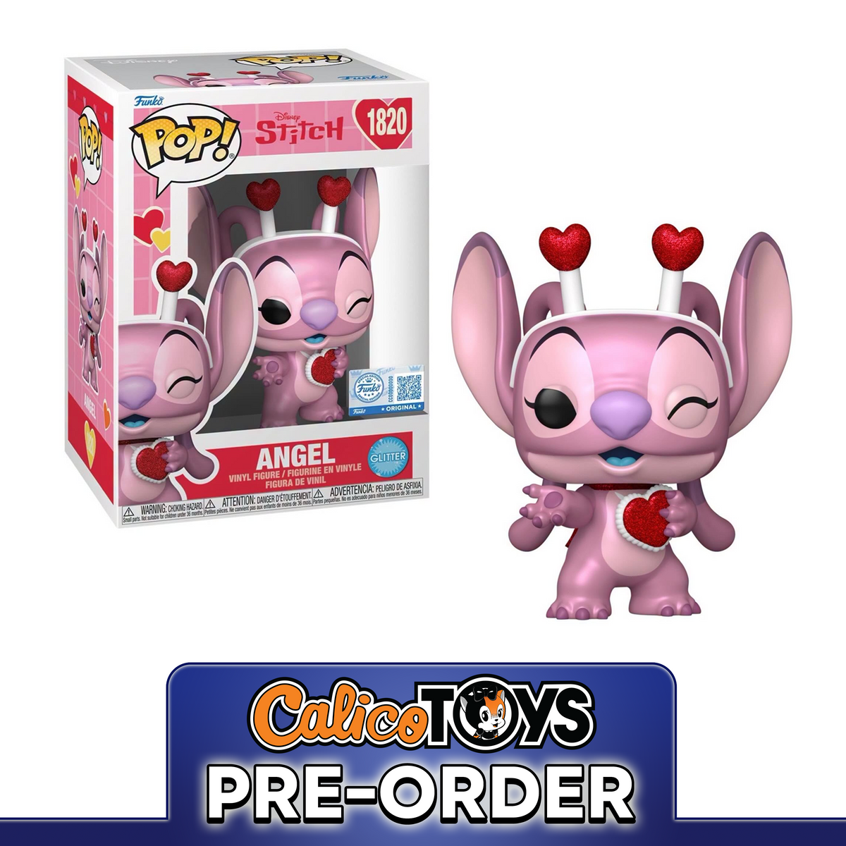 PRE ORDER Funko POP! Disney: Lilo & Stitch  - Angel Valentines Glitter #1820 (Funko Shop Exclusive)