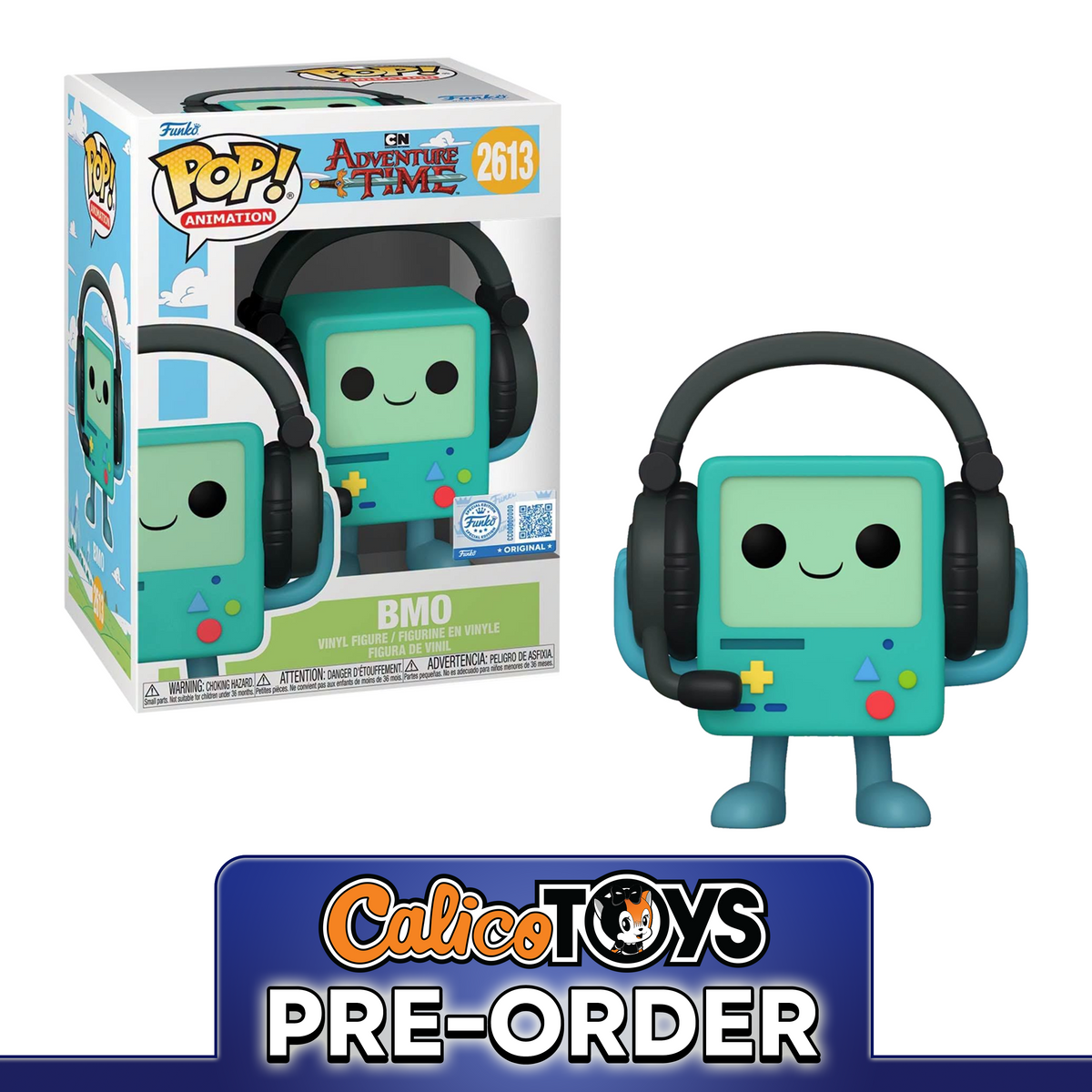 PRE ORDER Funko POP! Animation: Adventure Time - BMO with Headphones (Gamestop Exclusive)