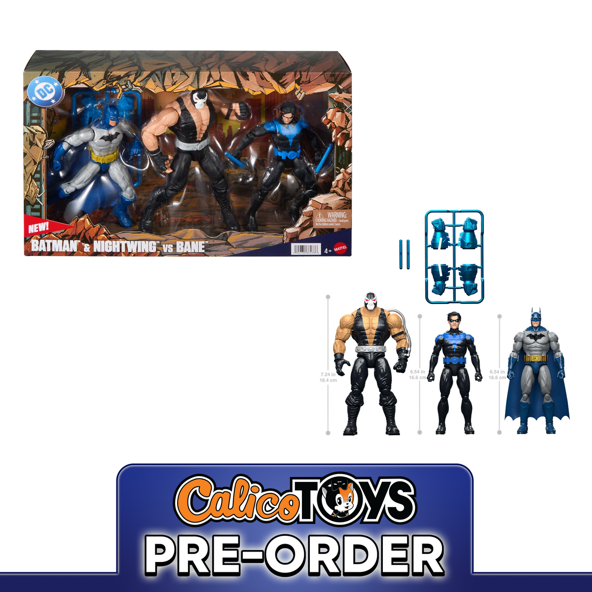 PRE ORDER Mattel: DC Premier - Batman & Nightwing vs. Bane 3-Pack
