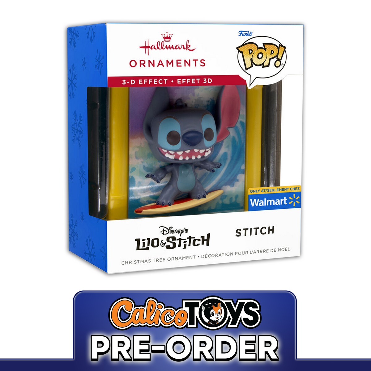 PRE ORDER Funko POP! Hallmark Ornament: Disney Lilo & Stitch - Surfing Stitch 3-D Effect