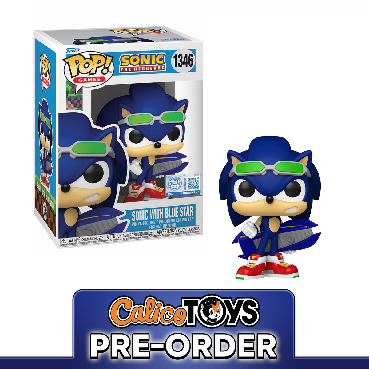 PRE ORDER POP! Games: Sonic The Hedgehog - Sonic with Blue Star #1346 (Specialty Series Exclusive)