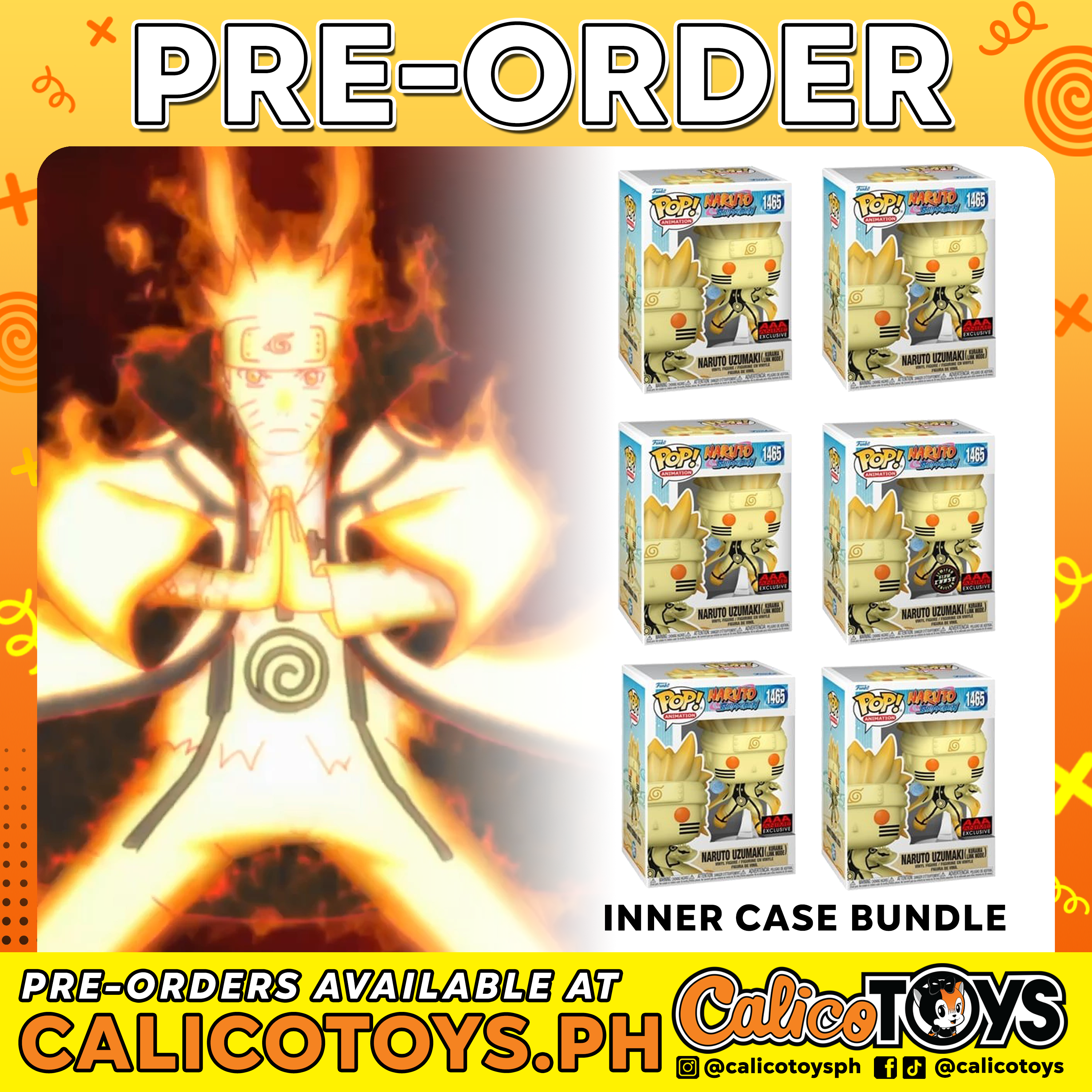 PRE-ORDER - Funko POP! Animation: Naruto Shippuden - Naruto Uzumaki Kurama Link Mode #1465 (AAA Exclusive) INNER CASE BUNDLE