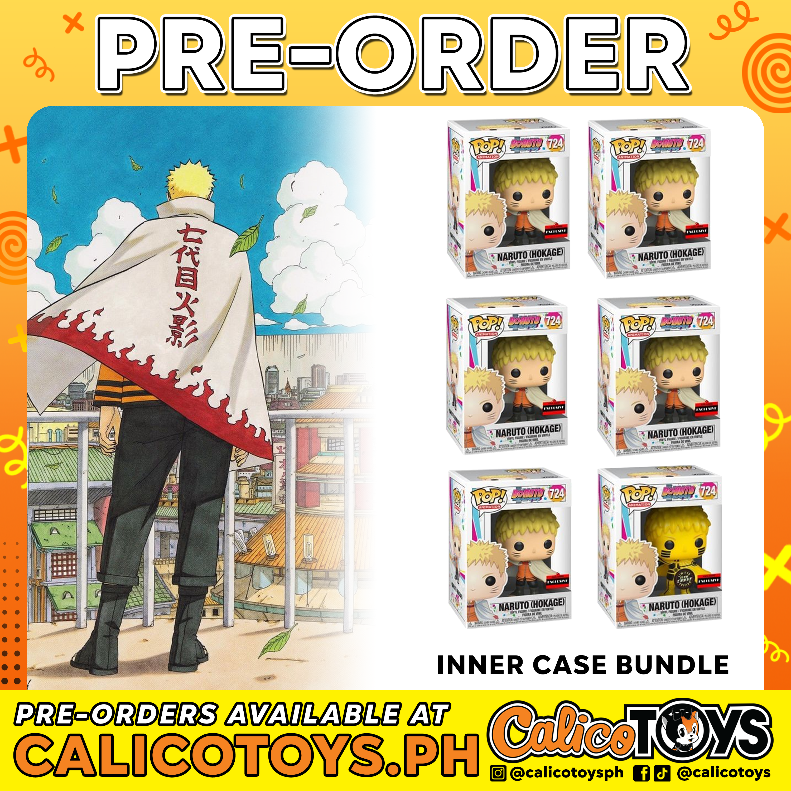 PRE-ORDER - Funko POP! Animation: Boruto Next Generations - Naruto Hokage (AAA Anime Exclusive) #724 INNER CASE BUNDLE