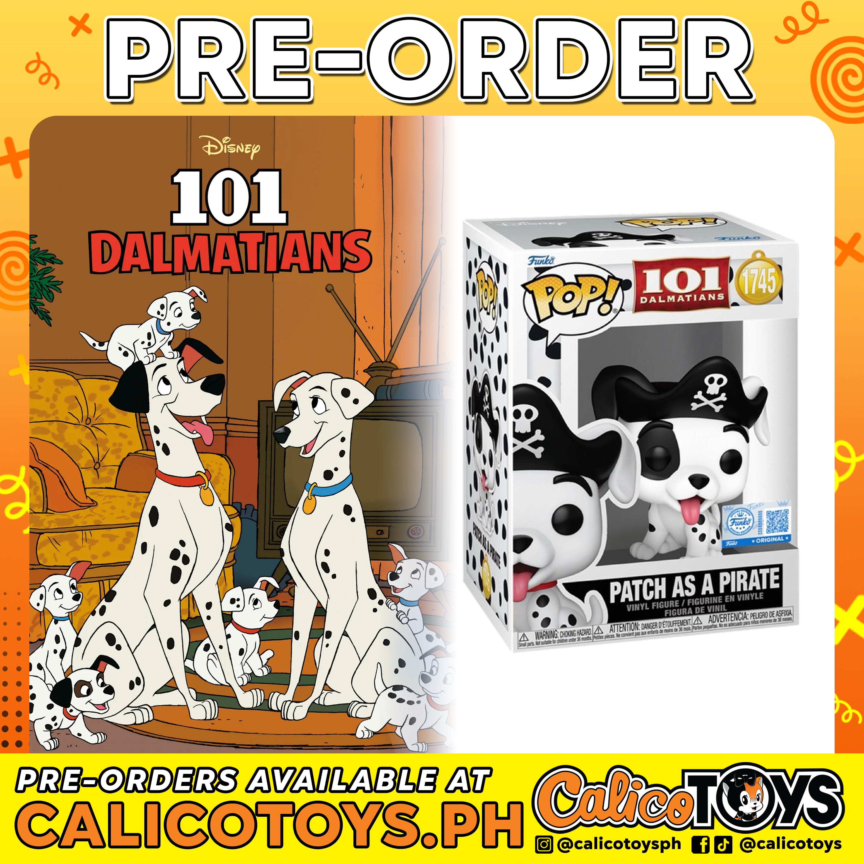 PRE-ORDER - Funko POP! 101 Dalmatians - Patch As Pirate #1745 (Specialty Series Exclusive)