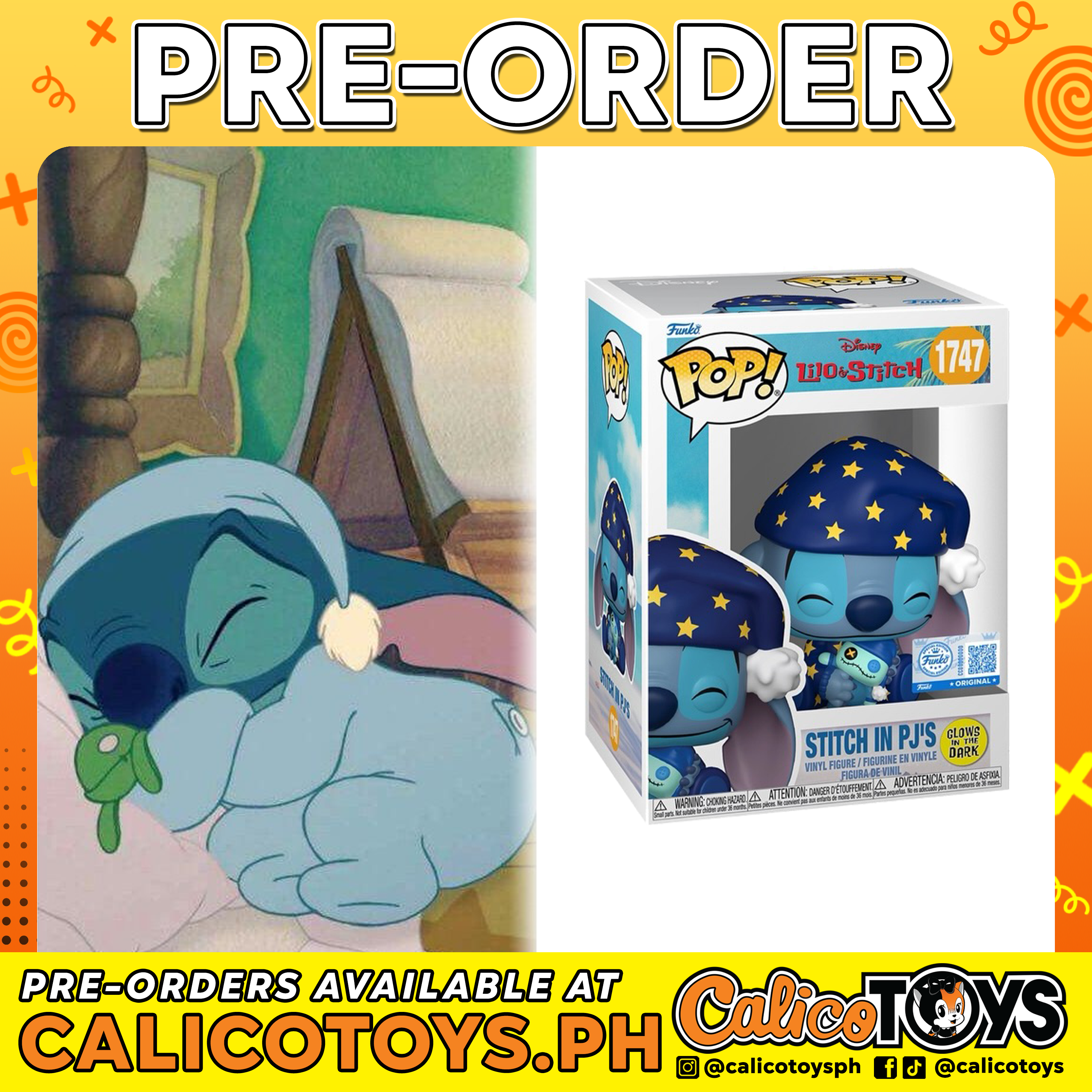 PRE-ORDER - Funko POP! Disney: Lilo & Stitch - Stitch in PJ's GiTD #1747 (Specialty Series Exclusive)