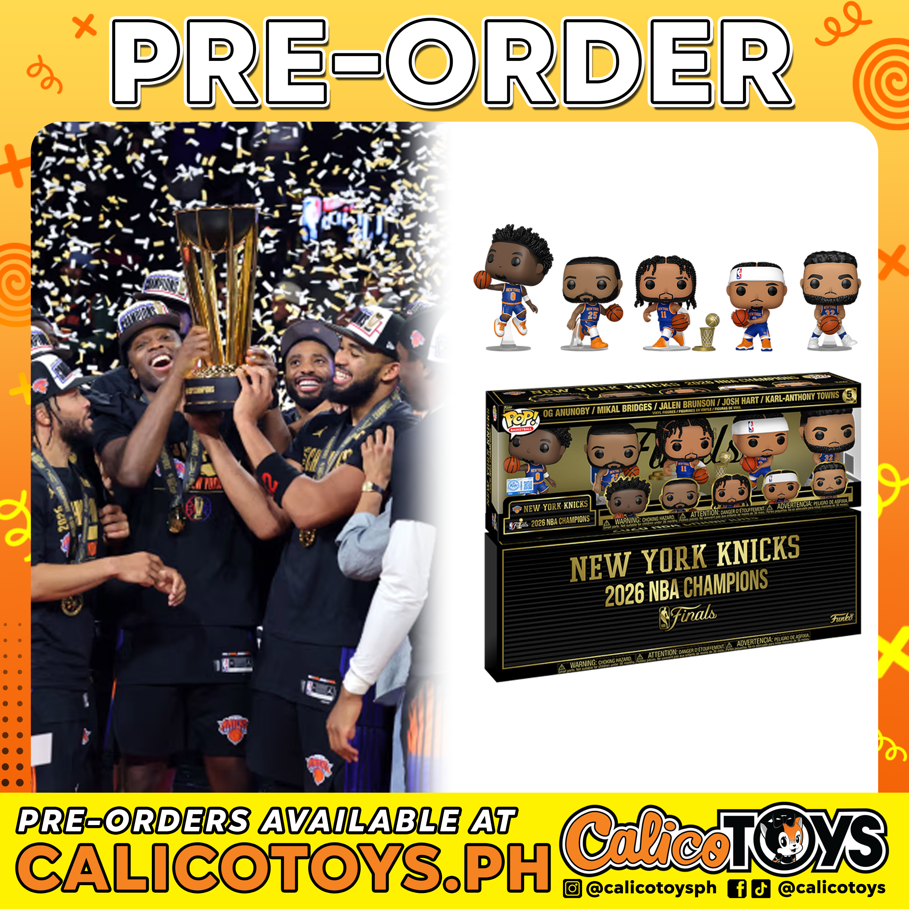 PRE-ORDER - POP! Basketball: New York Knicks 2026 NBA Champions 5-Pack (Fanatics Exclusive)