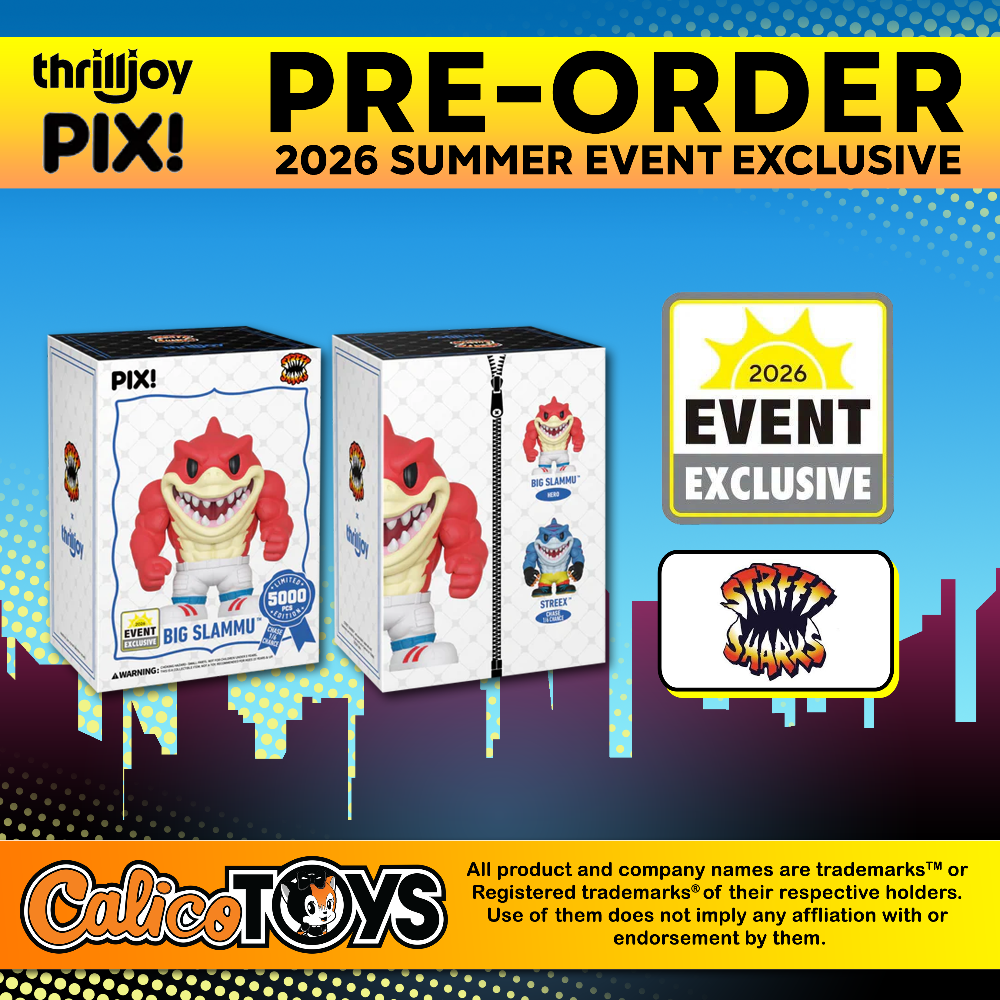 PRE-ORDER Thrilljoy PIX! Street Sharks: Big Slammu LE7500 (2026 Summer Event Exclusive)