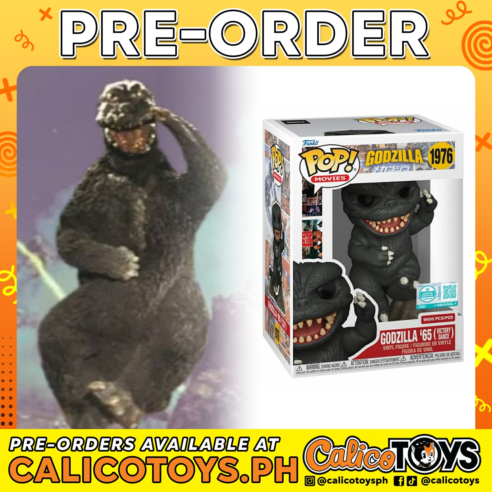 PRE ORDER - POP! Movies: Godzilla - Godzilla '65 Victory Dance #1976 LE9500 (Amazon Limited Edition Supreme)