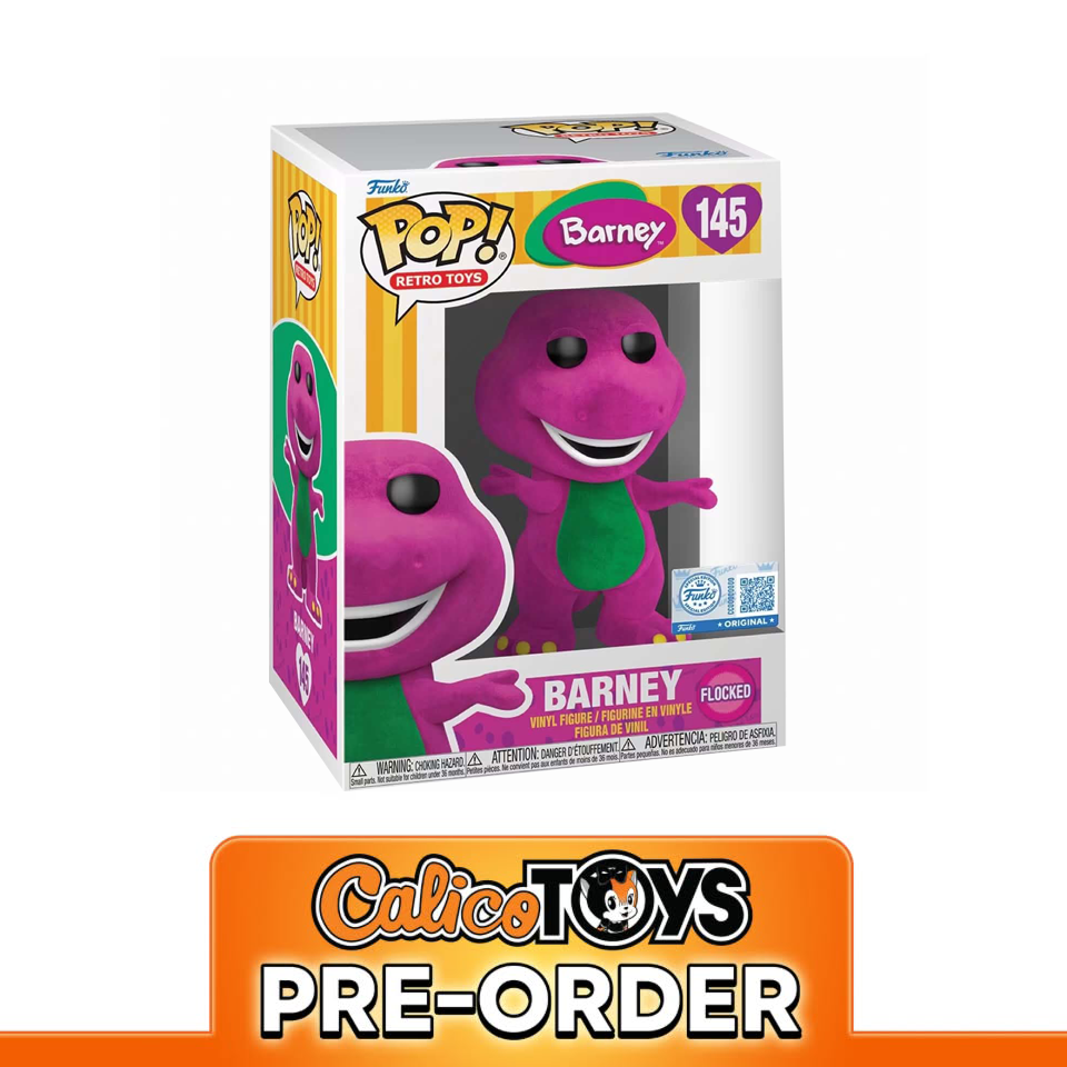 PRE ORDER POP! Retro Toys: Barney - Barney Flocked #145 (Funko Special Edition)