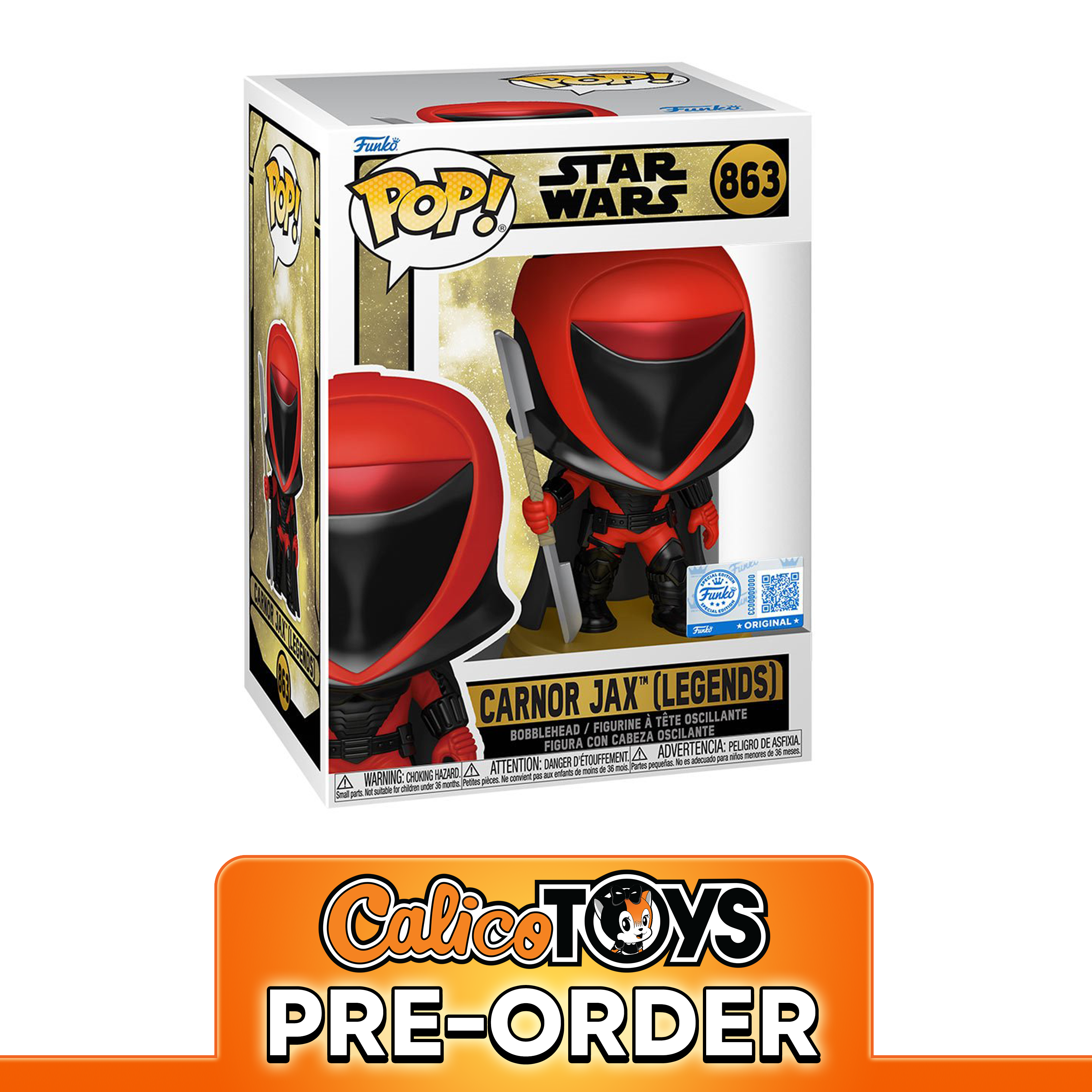 PRE ORDER Funko POP! Star Wars - Carnor Jax Legends #863 (Specialty Series Exclusive)