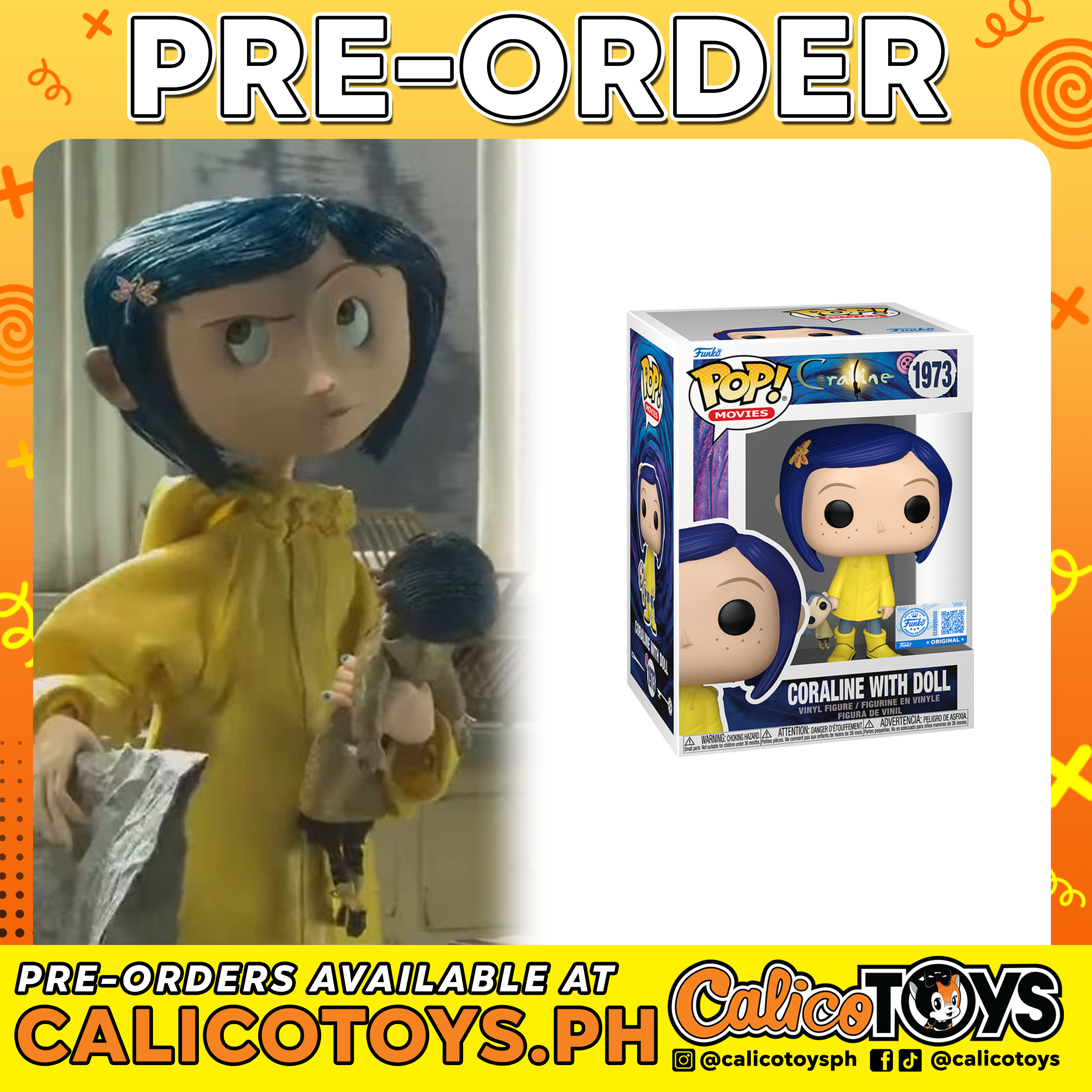 PRE ORDER Funko POP! Movies: Coraline - Coraline with Doll #1973 (Gamestop Exclusive)