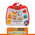 PRE ORDER Pokémon Mini Squishmallows Squish-a-longs 4-Pack (Torchic/ Eevee/Snorlax/Bellibolt)
